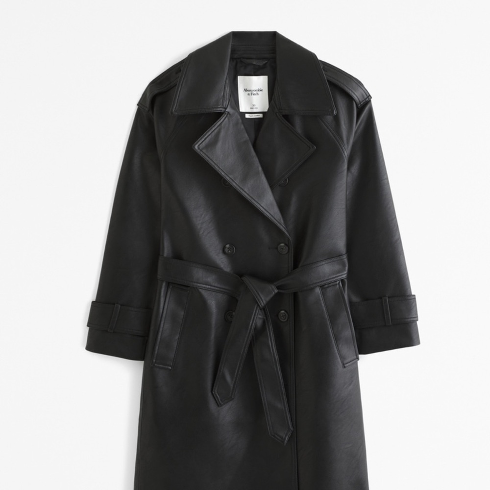 NWT Abercrombie Vegan Leather Trench